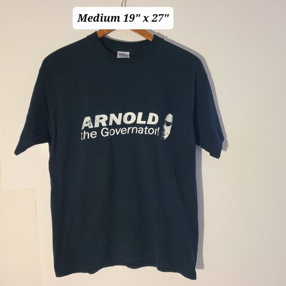 Vintage Y2K Arnold Schwarzenegger The Governator Black Meduim T-Shirt - Picture 1 of 4